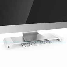 Бесплатная доставка dsupport Desktop Мониторы стенд пробел Авто держатели для ноутбука Riser с 4 портами USB зарядка для IMAC macBook Pro, Air