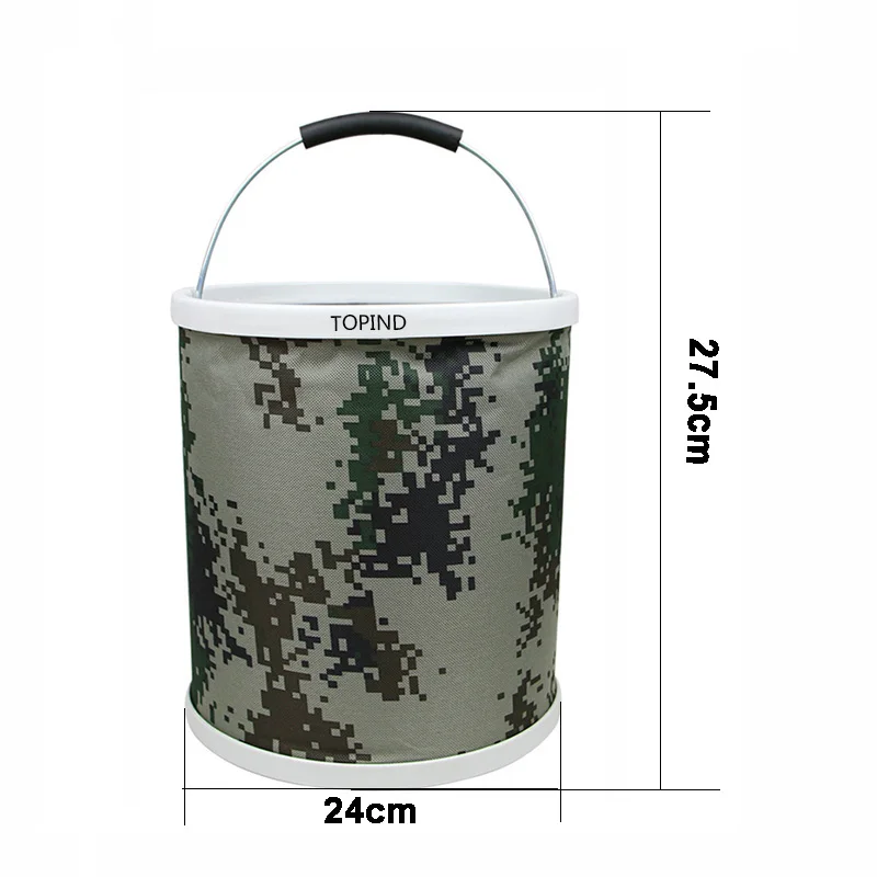 

1PC Waterproof 600D Oxford Cloth Multi-purpose Folding Bucket Live Fish Water Storage Bucket Fishing Tackle Bucket Tool