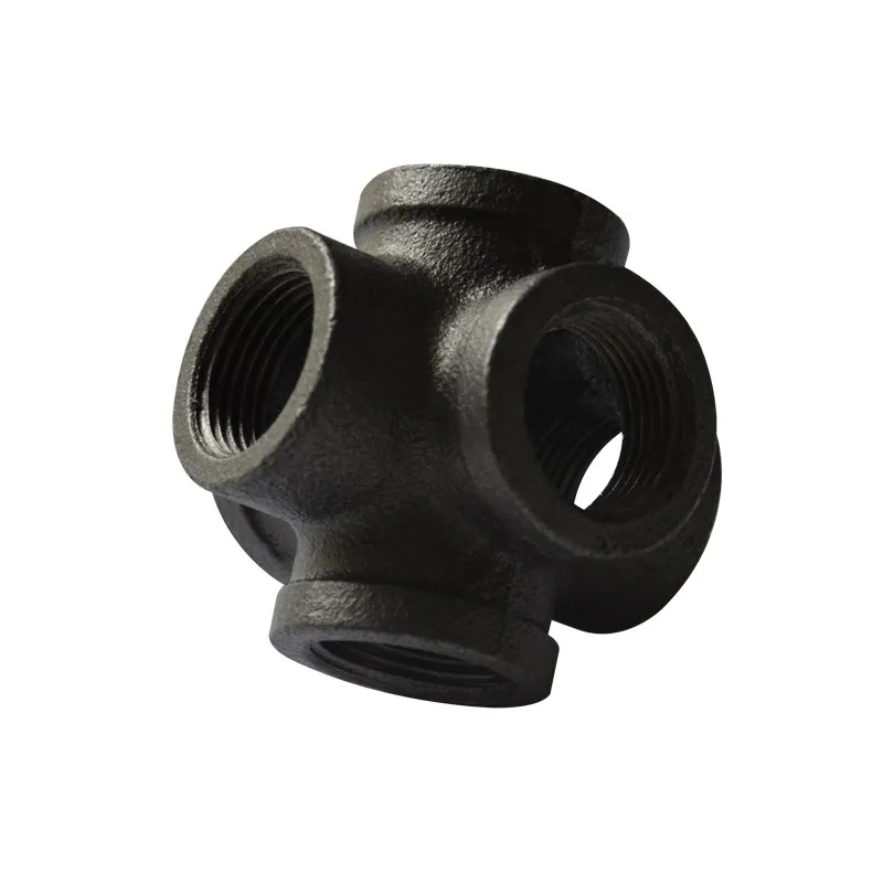 

2Pcs/Lot G1/2" DN15 black side outlet cross iron cast pipe fittings home decoration Industrial Retro loft pipes Hardware Tool