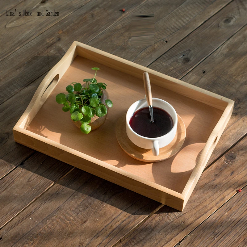 birch cutout handles primitive original rectangle solid wooden serving tray (5)