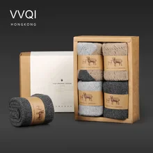 VVQI, зимние, шерсть мериноса, забавные Женские носочки, сохраняющие тепло, женские носки, уплотненные толстые носки с нитью, 4 пара/лот, мужские носки в деловом стиле