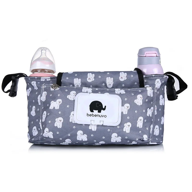 

Canvas large capacity stroller storage bag Mummy child stroller bag hook stroller hanging bag accessories baby storage bag