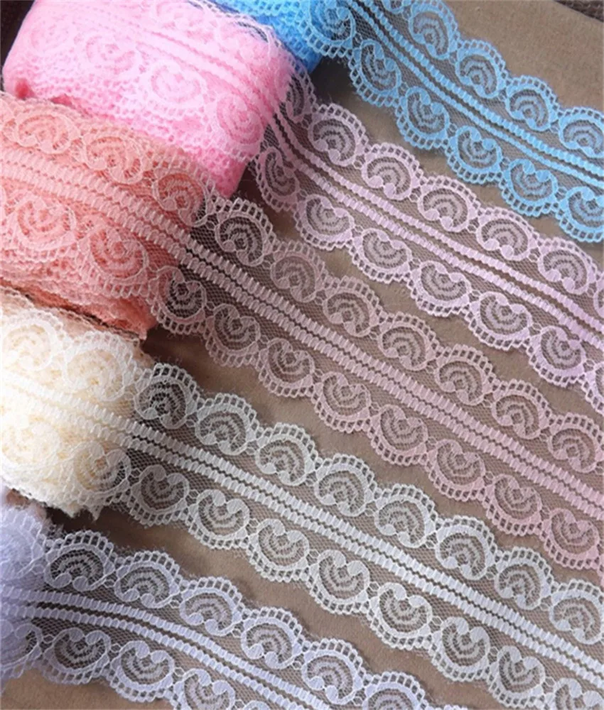 

Hot 19color Width 50mm 10yards Embroidered Net Lace Trim fabric Garment ribbon headband Wedding decoration party DIY Accessories