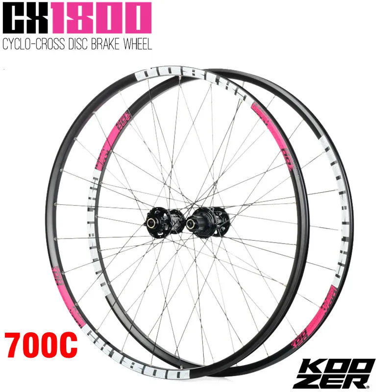 

KOOZER CX1800 road bike disc brake wheel set 4 Bearing 72 ring 700C road wheel set disc brake 24 hole