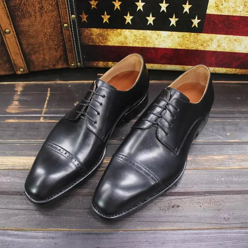Sipriks-zapatos italianos tradicionales para hombre, Calzado con suela cuero y cordones de goma, Goodyear, color negro puro, 45 - AliExpress Calzado