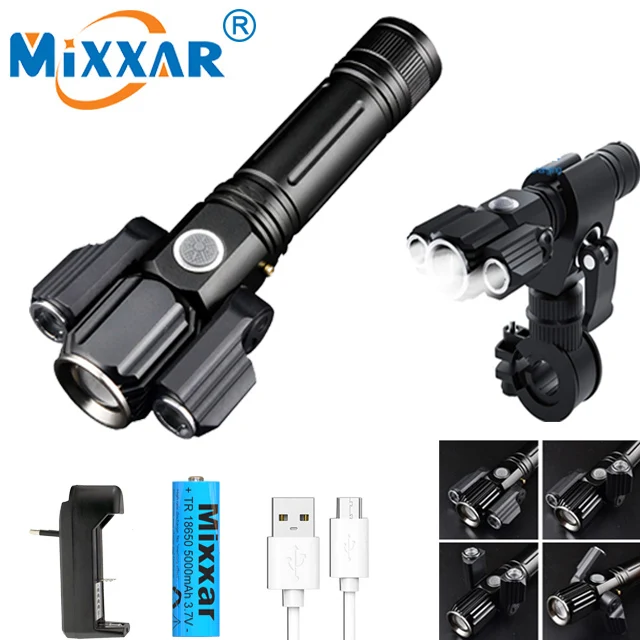 

ZK5 USB Bicycle Light T6 4 Mode Bike LED Cycling Front lights Lamp Torch Waterproof ZOOM latern flashlight Dive Lantern
