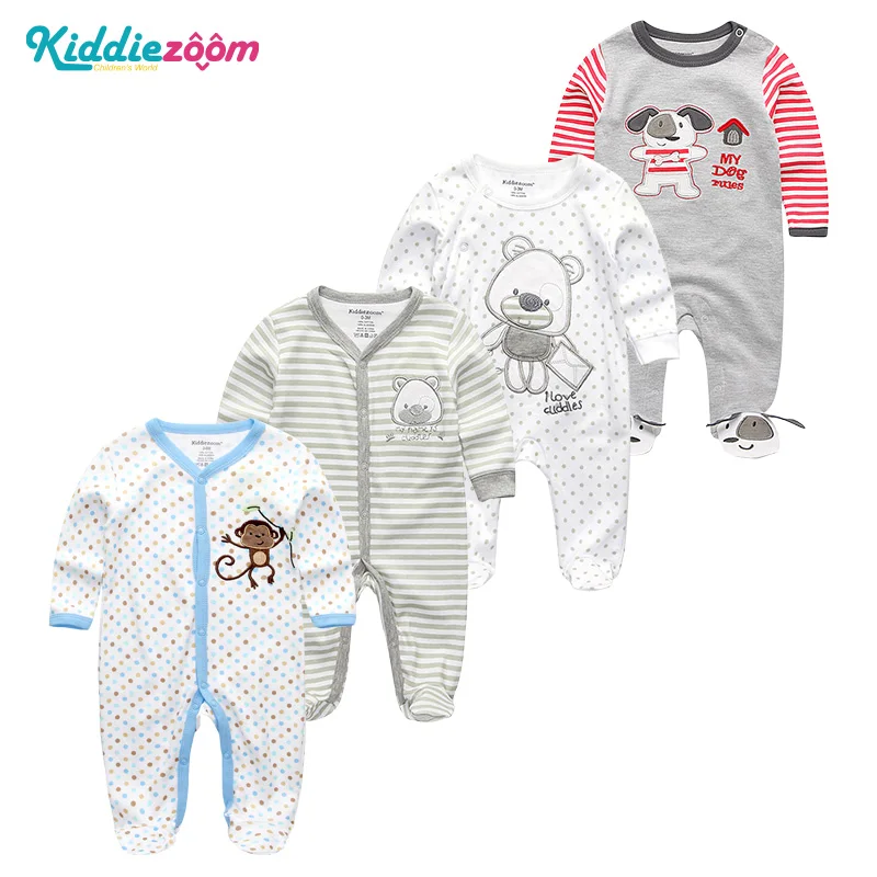 Зимний костюм 4 шт./лот Одежда для новорожденных мальчиков Roupas de Комбинезоны из 100%