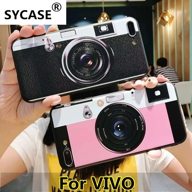 SYCASE Vintage Camera kickstand Soft Silicone Case For VIVO X7 X9 Plus X9S X20 X21 UD Y66 Protective Shell back cover |