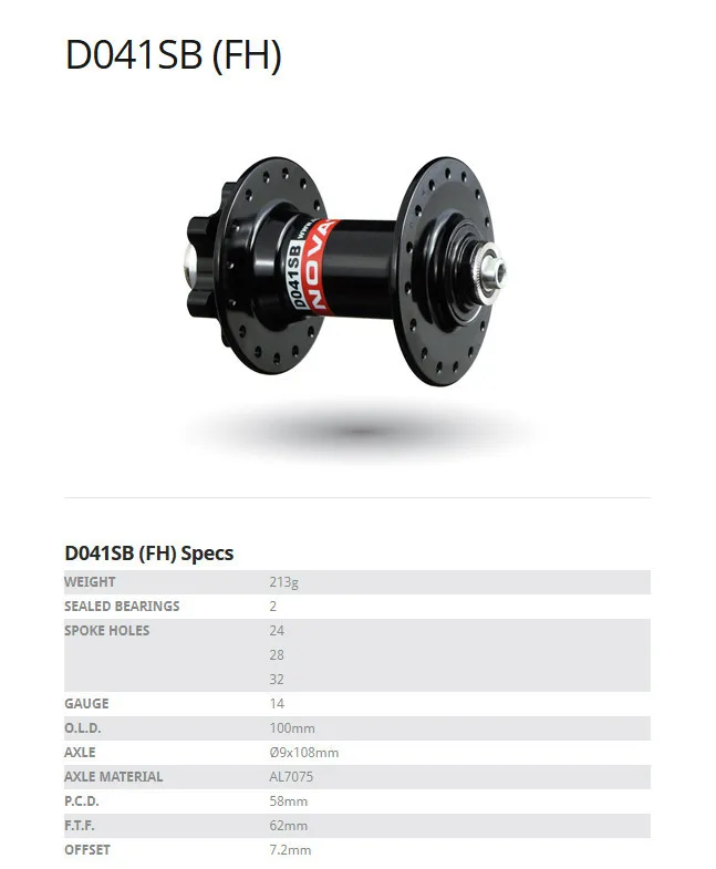Novatec D041SB Specs