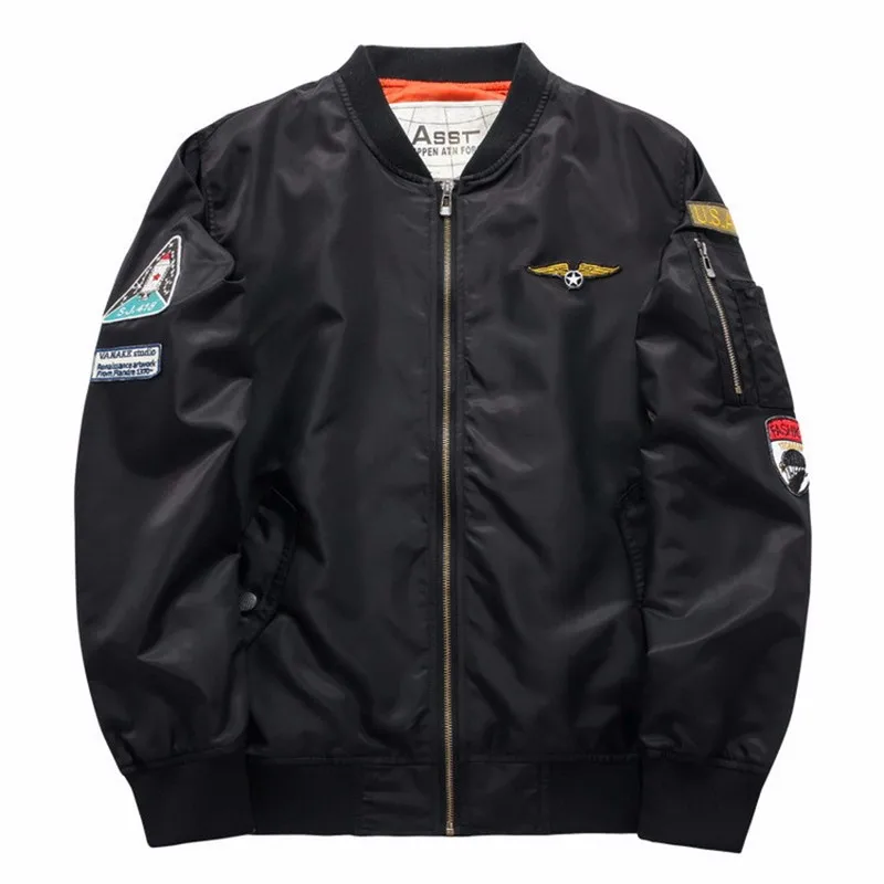 

Bomber Jacket 2019 Men's Fashion Thin Spring Autumn Military Motorcycle Jackets Men Flight Ma-1 Pilot Air Force Brand coat