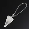Natural Obsidian Symbol Carving Pyramid Stone Pendulum For Biolocation Reiki Amulet Quartz Crystal Pendulo Divination Tool 4