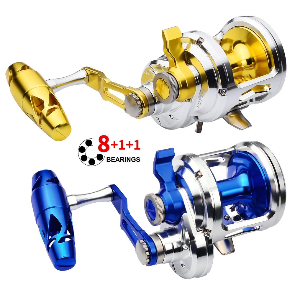 

1pc Jigging Reels (Left/Right-Hand) Trolling Reels Aluminum CNC Machined Seawater Fishing Reels