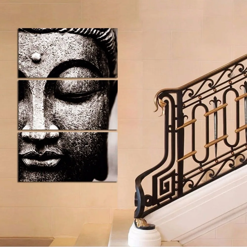 BANMU-Frameless-Gray-3-Panel-Modern-Large-Oil-Style-Buddha-Wall-Art-Print-on-Canvas-Home (3)