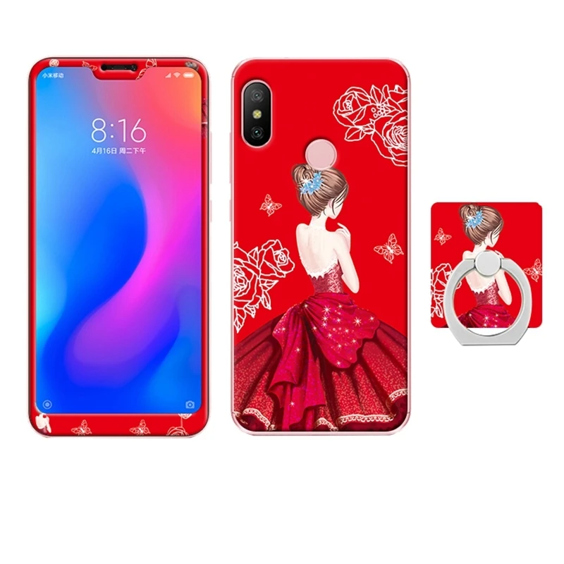 Xiaomi redmi 6 pro redmi 6 redmi 6a mi A2 lite glass case cover  (29)
