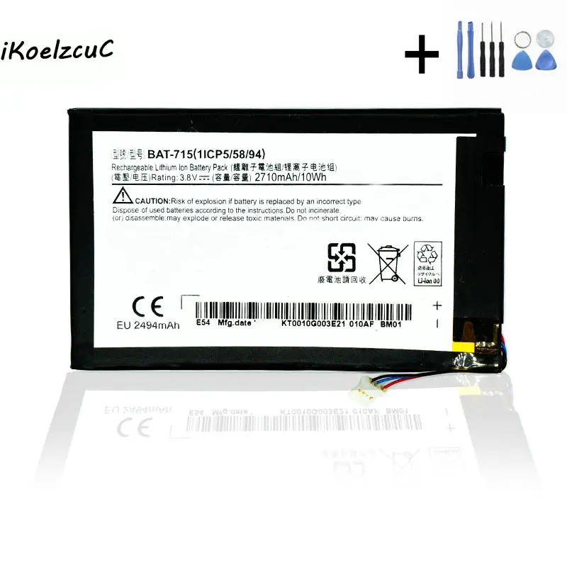 

iKoelzcuC BAT-715 2710mAh / 10Wh Replacement Battery + Screwdriver Tools For Acer Iconia Tab B1 B1-710 B1-A71 ( with 3 cables )