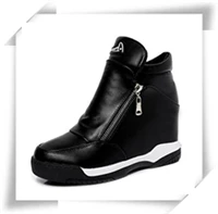 COVOYYAR Стразы с высоким берцем Для женщин кроссовки Демисезонный Скрытая каблуком повседневная обувь с молнией сбоку; Женские белые туфли WSN175
