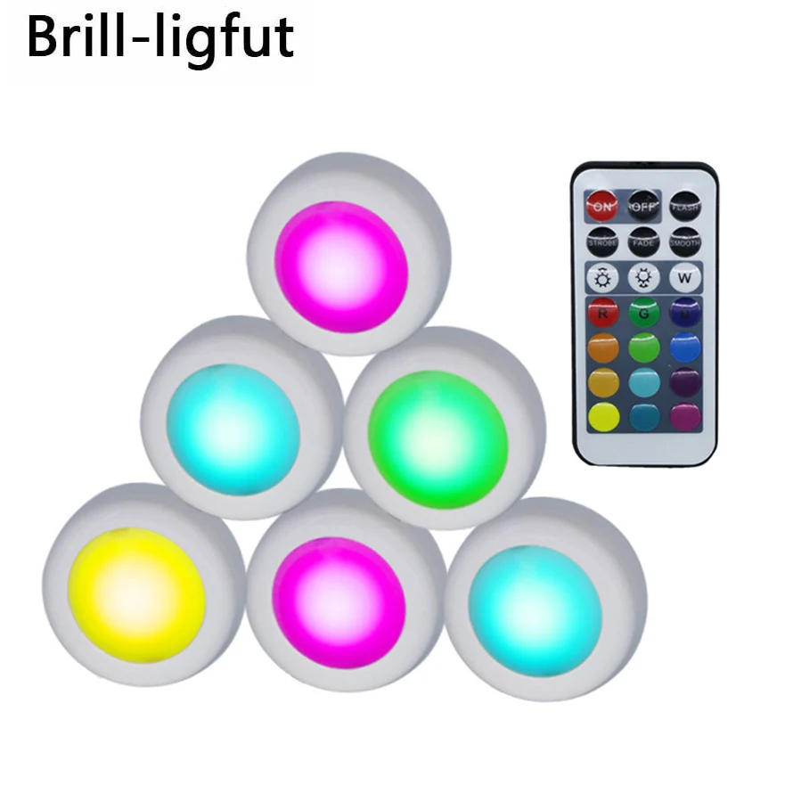 اللاسلكية LED مصابيح بك RGB 12 الألوان عكس الضوء إحساس اللمس الصمام ضوء تحت الكابين ل إغلاق خزانة درج المدخل ليلة مصباح
