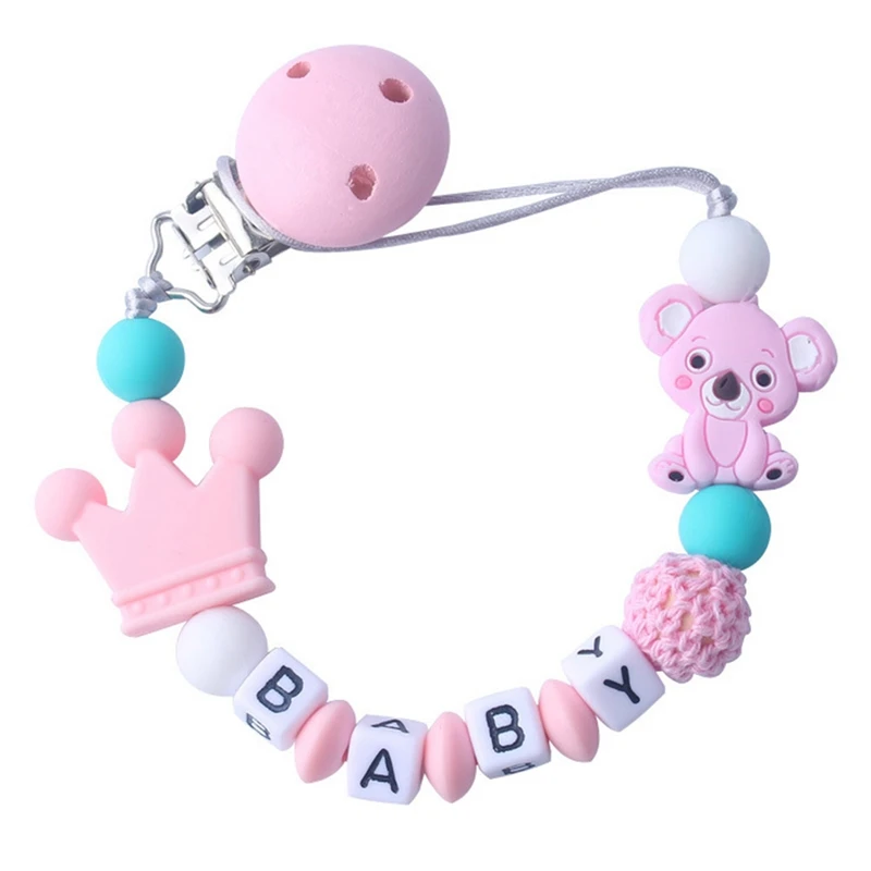 

1pcs Baby Pacifier Clips Koala Pacifier Chain Holder for Baby Teething Soother Chew Toy Dummy Clips