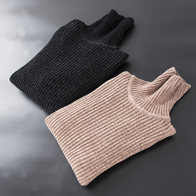 #Special Offers High Quality EU Christmas Sweater Men 2019 Winter New Brand Designer Turtleneck Pullover Long Sleeves Shirts Black Khaki 6612