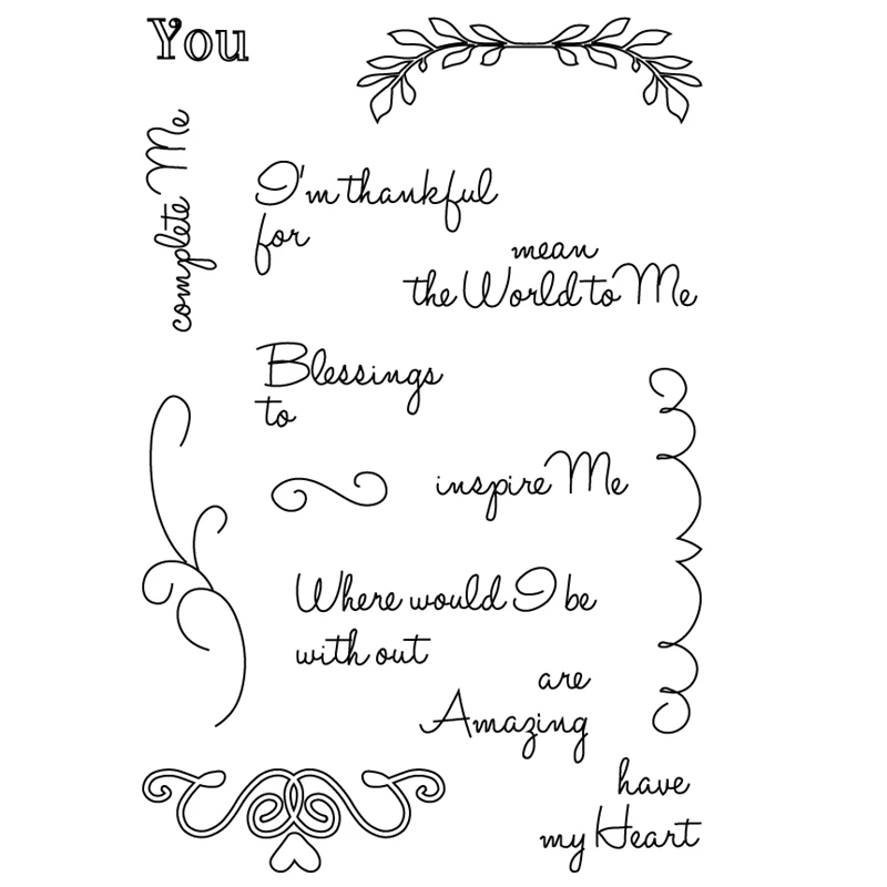 

You And Me Sentiments Transparent Clear Silicone Stamps for DIY Scrapbooking/Card Making/Kids Christmas Fun Decoration Supplies