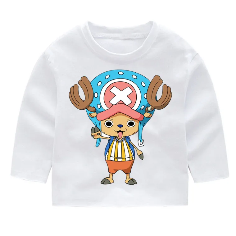 Модные хлопковые футболки с длинными рукавами принтом Tony Chopper детские топы