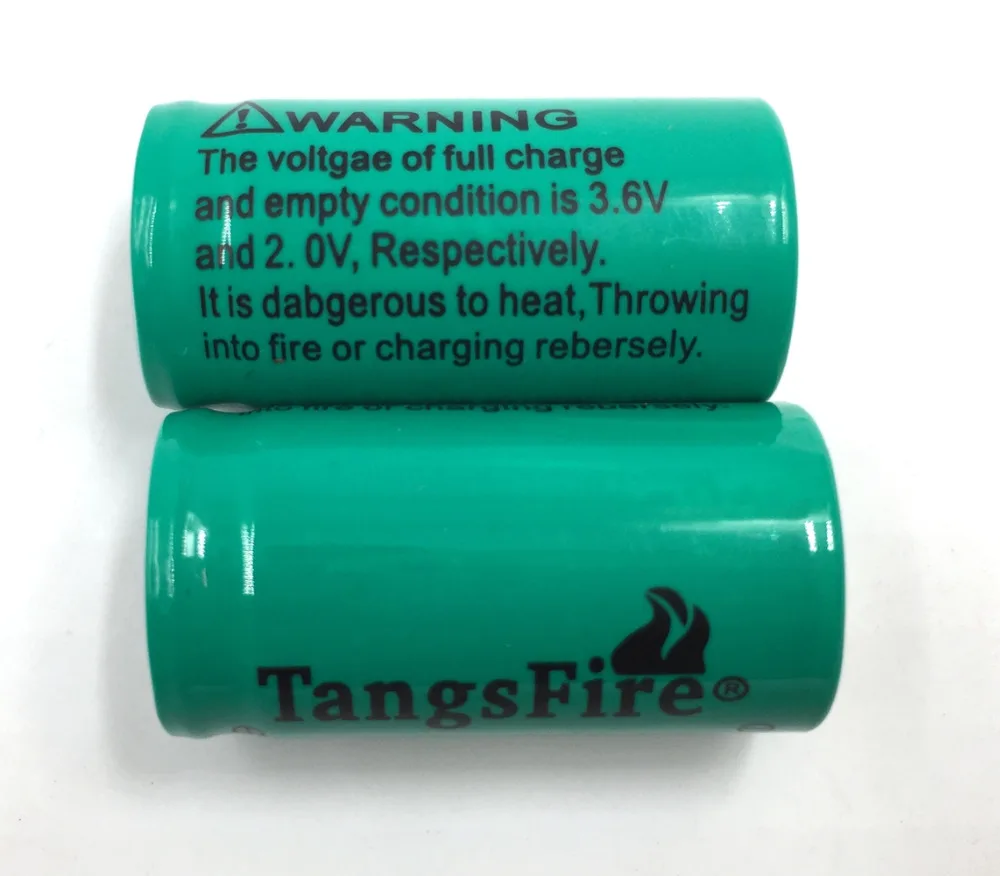 TangsFire CR123A 3 V 17335 1000 мА/ч, литий-ионным Перезаряжаемые батареи 2 шт