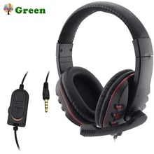 Fones de ouvido 3.5mm wired gaming headset fones de ouvido microfone música para ps4 play station 4 jogo computador chat com microfone(China)