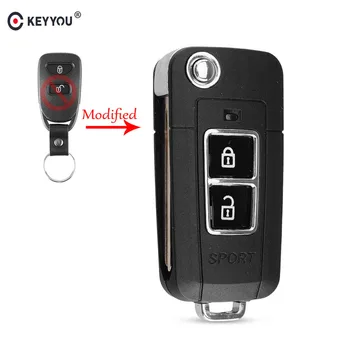 

KEYYOU Key Case Fob For Kia Sportage Sorento FORTE CERATO Car Key 2 Buttons Modified Blank Remote Key Shell Cover Flip