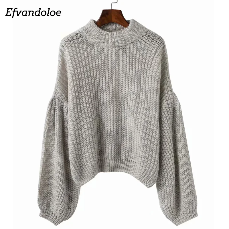 

Efvandoloe Turtleneck Sweater Pullover Jumpers Solid Coat Women Pull Femme 2018 Autumn Knitted Sweaters