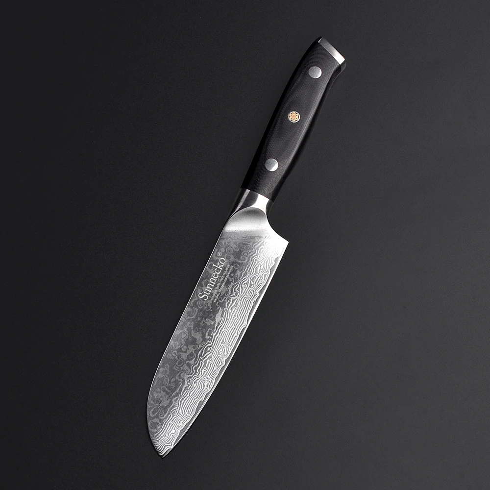 SUNNECKO 3 шт. " Chef 5" Santoku 3," набор ножей из дамасской стали для очистки овощей, японские кухонные ножи VG10 с сердечником G10, шлифовальная ручка