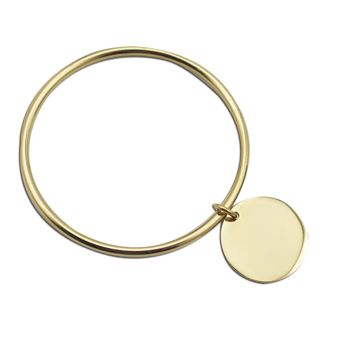 Fashion Bracelet Bracelet & Bangle Laser /Name Round Charm Pendant Gold Color France Style Jewelry