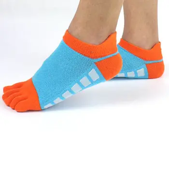 

1 Pair Men Casual Cotton Five Finger Socks Hit Color Toe Socks Breathable Ankle Socks 4 Colors