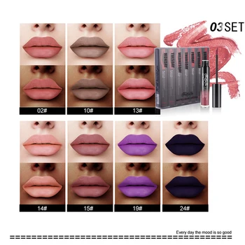 

New 7pcs Waterproof Matte Liquid Lipstick Moisturizer Smooth Glossy fashion Long Lasting Lip Gloss Cosmetic Beauty Make up