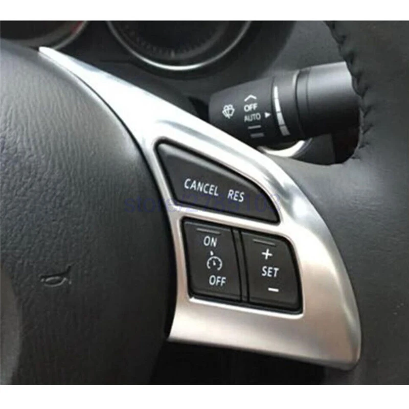 

For Mazda 6 Atenza 2014 2015 accessory ABS Interior Car decoration trim Matt Car Steering Wheel Cover Trims Car styling 2pcs
