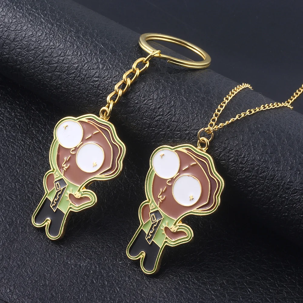 

SG Hot Movie Rick and Morty Keychains Pendants Monster Cucumber Rick Sanchez Pickle Rick Keyring Choker Men Women Jewelry Gift
