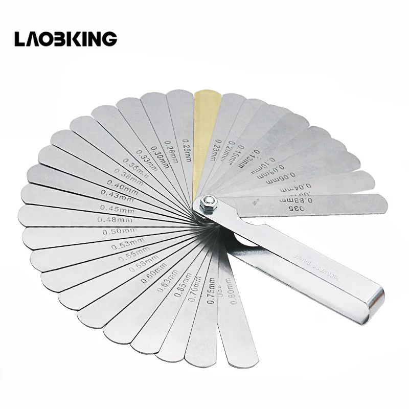 32pcs Range Finder Feeler Gauge Valve Teaching Feeler Gauge 0.04-0.88 mm Gap Size .0015-.035 Copper Sheet Brand New