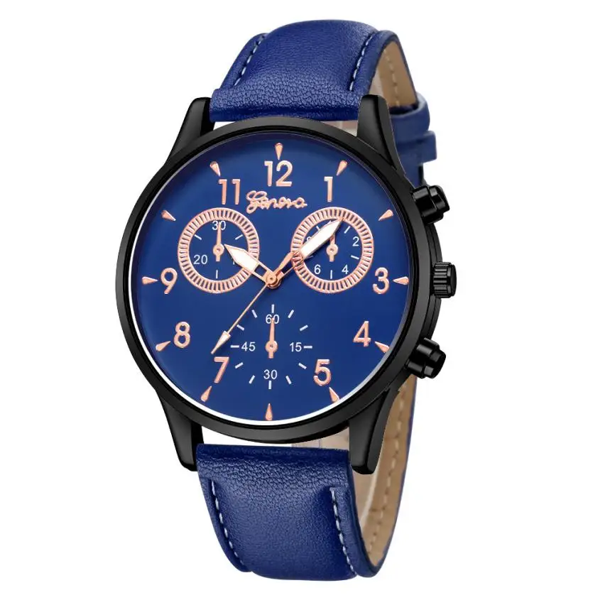 Дизайн, роскошные Брендовые мужские часы с кожаным ремешком, водонепроницаемые кварцевые часы, повседневные спортивные военные наручные часы, relojes para hombre# D - Цвет: C