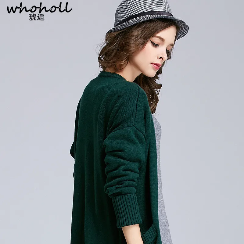 WHOHOLL 2019 Spring New Wild Loose Long Knitwear Cardigan Women Sweater Coat Long Sleeve Coat  Sweaters Fashion Women