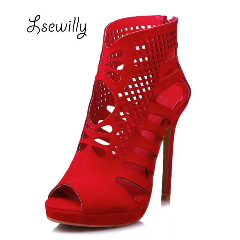 

Lsewilly 2017 new women sandals rome mature lady style gladiator fish head shoes woman high and spike heel women sandals sc82