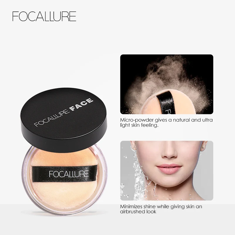 FOCALLURE, пудра для лица, ультра-светильник, улучшенная отделка, рассыпчатая пудра, полупрозрачная рассыпчатая пудра, консилер, 7 г, Maquiagem Mineral