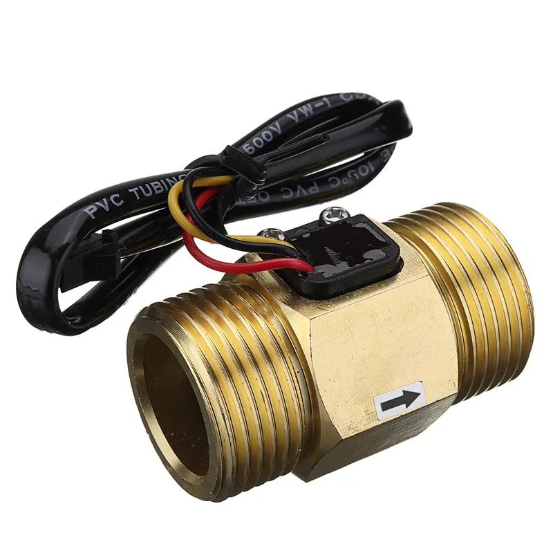

New Arrival 2018 G1" DN25 Copper Water Flow Sensor Hall Effect Pulse Output 4~45L/min Liquid Switch Flowmeter DC5V High Quality