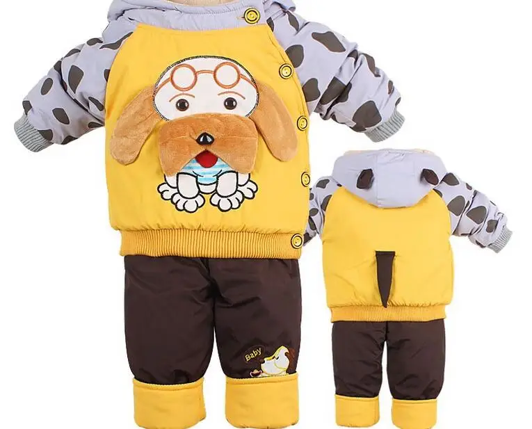 

2016 new children winter clothes suit,baby boys and girls winter parkas jacket +winter pant 2 pices suit,children winter suit.