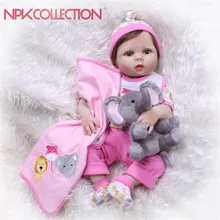 Npkколлекция 22 дюйма силиконовая кукла reborn baby doll Bonecas Реалистичная кукла Reborn для всего тела виниловая кукла bebe reborn для девочек Подарки Игрушки