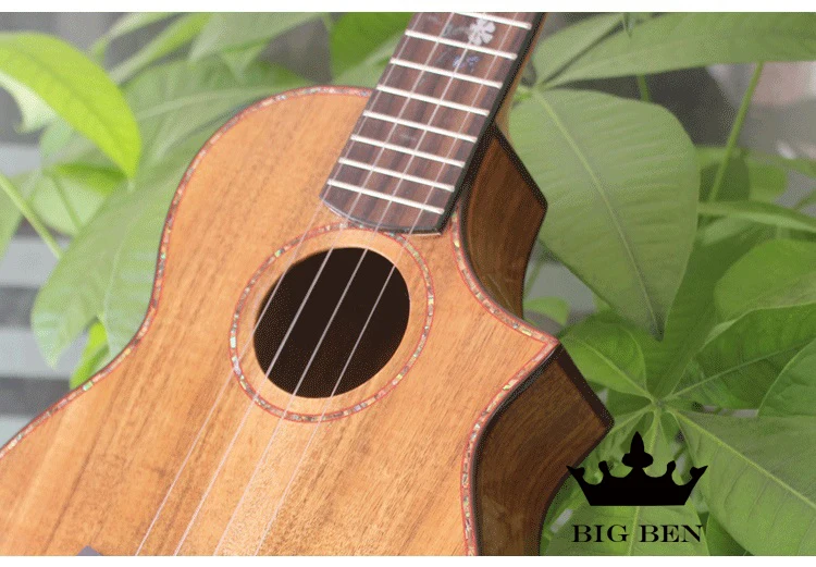 Perfect 26-inch 18 frets Acacia all solid wood guitar 26inch solid top ukulele bovine bone nut imported strings bright paint acoustic 5