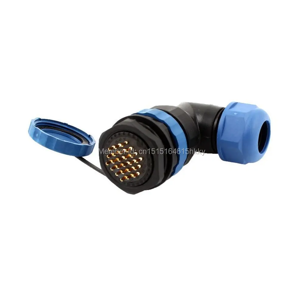 

Waterproof Aviation Plug Socket SD28 28mm 24 Pin Panel Mount Connector Elbow IP68
