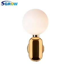 SGROW Стекло Ball абажур светильник Настенный светильник современная металлическая основа светодиодный Lampara де techo для Спальня Кухня столовая