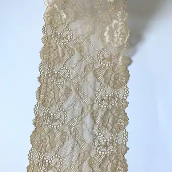 

3y/lot 18cm Khaki Floral Elastic Stretch Lace trim Skirt Hem Underwear Sewing Craft DIY Apparel Fabrics Laces
