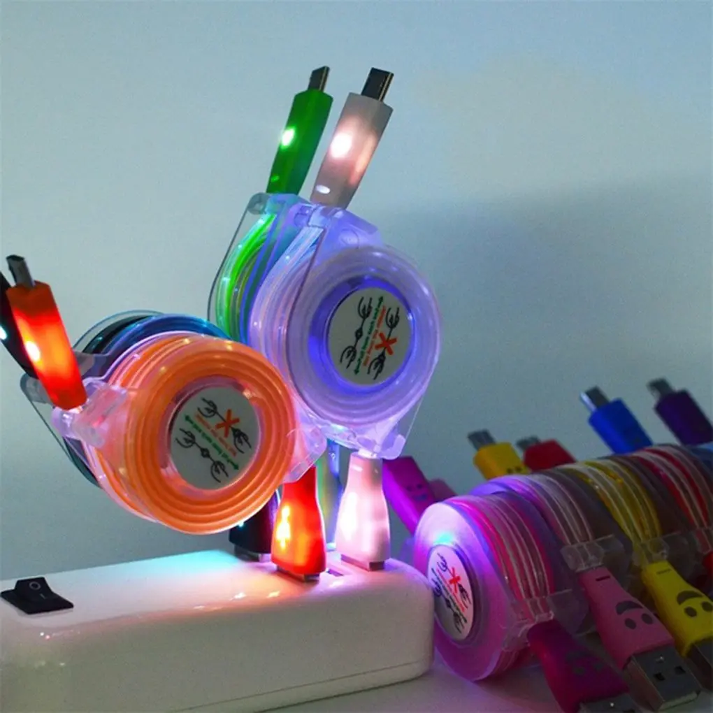 

Retractable LED Light Micro USB Cable Luminous Replacment for Android Port Data Cable Phone Charger