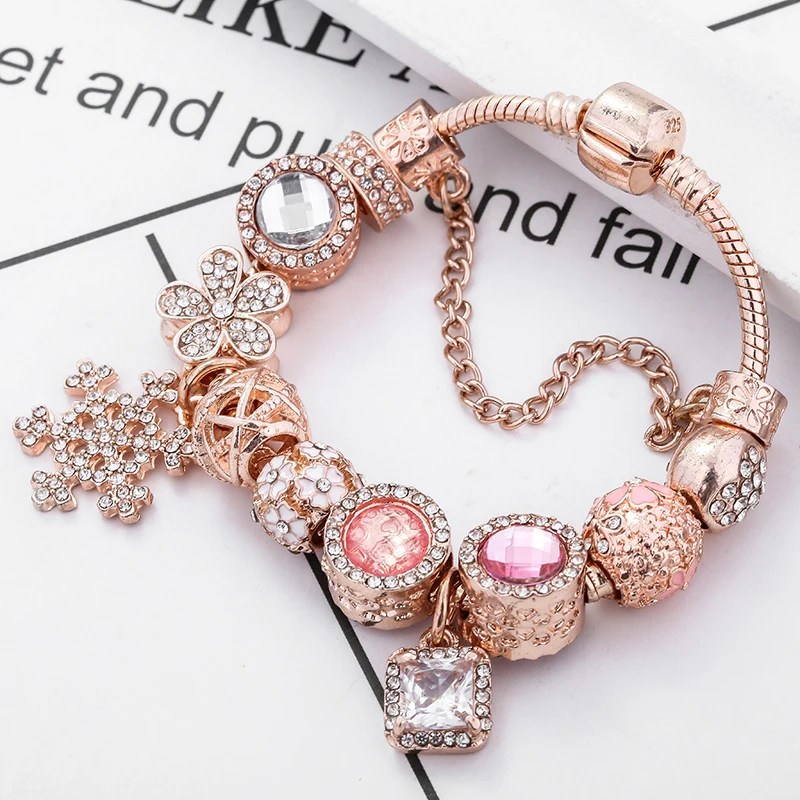 BAOPON любовь ключ браслет-Талисман из бусинок Кристалл Браслеты для женщин Серебряные тонкие браслеты и браслеты Femme свадебный подарок