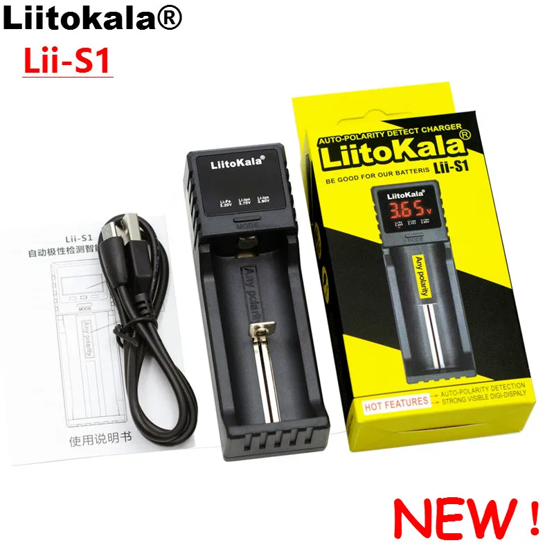 Liitokala LiiS1 Lii402 Lii202 Lii100 18650 зарядное устройство 1,2 V 3,7 V 3,2 V AA/AAA 26650 NiMH литий-ионный аккумулятор умное зарядное устройство 5V 1A EU plug - Цвет: LiiS1 And USB Cable